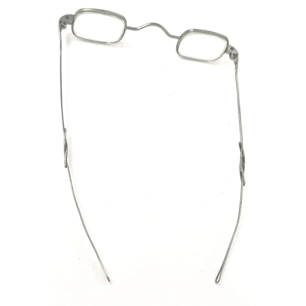Vintage Antique Otters 18 Century Spectacles Glasses Metal Frame w/ Case PB5